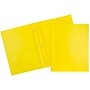 JAM Paper POP 2-Pocket Plastic Folders with Fastener, Yellow, 96/Pack (382ECYE)~#|#~sp59510402_sc7
