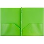 JAM Paper POP 2 Pocket School Folders with Metal Prong Fastener Clasps, Lime Green, 6/Pack (382ECligr)~#|#~sp59921053_sc7