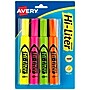 Avery Hi-Liter Tank Highlighters, Chisel, Assorted, 4/Pack (24063)~#|#~sp60783429_sc7