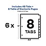 Avery Ready Index Table of Contents Paper Dividers, 1-8 Tabs, White, 6 Sets/Pack (11822)~#|#~sp61031187_sc7
