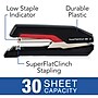 Swingline SuperFlatClinch Fullstrip Stapler, 30 sheet Capacity, Black/Red (5000596)~#|#~sp61472133_sc7