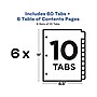 Avery Ready Index Table of Contents Paper Dividers, 1-10 Tabs, White, 6 Sets/Pack (11823)~#|#~sp61548684_sc7