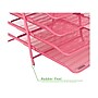 Mind Reader 5 Tier Stackable Front Loading Letter Tray, Pink Metal (5TPAPER-PNK)~#|#~sp63772913_sc7
