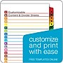 Cardinal OneStep Printable Table of Contents and Dividers, A-Z - 26-Tab, Multicolor, 1/St~#|#~sp64627848_sc7