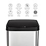 Nine Stars Stainless Steel Motion Sensor Trash Can, 13.2 Gal. (DZT-50-28)~#|#~sp65447784_sc7