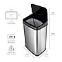 Nine Stars Stainless Steel Motion Sensor Trash Can, 13.2 Gal. (DZT-50-28)~#|#~sp65447785_sc7