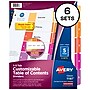 Avery Ready Index Table of Contents Paper Dividers, 1-5 Tabs, Multicolor, 6 Sets/Pack (11187)~#|#~sp65544105_sc7
