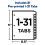 Avery Pre-Printed Divider, 31-Tab, Buff, Set (24283)~#|#~sp65645192_sc7
