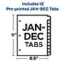 Avery Pre-Printed Paper Dividers with Laminated Tabs, Jan-Dec Tabs, Buff, Gold Reinforced (11307)~#|#~sp65645333_sc7