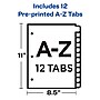Avery Pre-Printed Plastic Dividers, A-Z Tabs, Multicolor (11330)~#|#~sp65645376_sc7