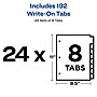 Avery Write & Erase Paper Dividers, 8 Tabs, White, 24 Sets/Box (11507)~#|#~sp65646310_sc7
