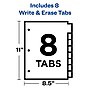 Avery Big Tab Write & Erase Paper Divider, 8 Tabs, Multicolor, 1 Set (23079)~#|#~sp65646432_sc7