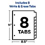 Avery Big Tab Write & Erase Plastic Divider, 8 Tabs, Multicolor, 1 Set (16171)~#|#~sp65646477_sc7