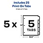 Avery Print-On Paper Dividers, 5 Tabs, White, 5 Sets/Pack (11515)~#|#~sp65646545_sc7