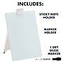 Quartet Glass Dry-Erase Desktop Easel, White Surface, Frameless, 9"W x 11"H (GDE119)~#|#~sp66805160_sc7