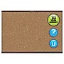 Quartet Prestige 2 Magnetic Cork Bulletin Board, Mahogany Finish Frame, 2'H x 3'W (MC243MP2)~#|#~sp66807435_sc7