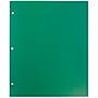 JAM Paper Heavy Duty Plastic 3 Hole Punch Two-Pocket Folders, Green, 6/Pack (383HHPGRB)~#|#~sp71001438_sc7