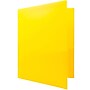JAM Paper Heavy Duty 3 Hole Punch Two-Pocket Plastic Folders, Yellow, 6/Pack (383HHPYEB)~#|#~sp71001442_sc7