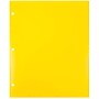 JAM Paper Heavy Duty 3 Hole Punch Two-Pocket Plastic Folders, Yellow, 6/Pack (383HHPYEB)~#|#~sp71001443_sc7