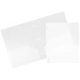 JAM Paper Heavy Duty 3-Hole Punched 2-Pocket Folder, Clear, 6/Pack (383HHPclb)~#|#~sp71001444_sc7