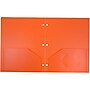 JAM Paper Heavy Duty 3 Hole Punch Two-Pocket Plastic Folders, Orange, 6/Pack (383HHPORB)~#|#~sp71001450_sc7
