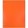 JAM Paper Heavy Duty 3 Hole Punch Two-Pocket Plastic Folders, Orange, 6/Pack (383HHPORB)~#|#~sp71001453_sc7