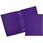 JAM Paper Heavy Duty 3 Hole Punch Two-Pocket Plastic Folders, Purple, 6/Pack (383HHPPUB)~#|#~sp71001454_sc7