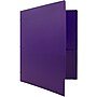 JAM Paper Heavy Duty 3 Hole Punch Two-Pocket Plastic Folders, Purple, 6/Pack (383HHPPUB)~#|#~sp71001457_sc7
