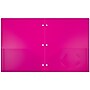 JAM Paper Heavy Duty 3 Hole Punch Two-Pocket Plastic Folders, Fuchsia Pink, 6/Pack (383HHPFUB)~#|#~sp71001475_sc7