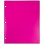 JAM Paper Heavy Duty 3 Hole Punch Two-Pocket Plastic Folders, Fuchsia Pink, 6/Pack (383HHPFUB)~#|#~sp71001478_sc7