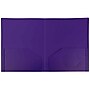 JAM Paper Heavy Duty Plastic Two-Pocket School Folders, Purple, 108/Pack (383HPUB)~#|#~sp71001511_sc7