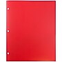 JAM Paper Heavy Duty 3 Hole Punch Two-Pocket Plastic Folders, Red, 108/Pack (383HHPREA)~#|#~sp71001517_sc7