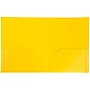 JAM Paper Heavy Duty 2-Pocket Plastic Folders, Yellow, 6/Pack (383HYED)~#|#~sp71001588_sc7