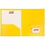 JAM Paper Heavy Duty 2-Pocket Plastic Folders, Yellow, 6/Pack (383HYED)~#|#~sp71001589_sc7