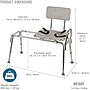 DMI Heavy-Duty Sliding Transfer Bench with Cut-Out Seat, White (522-1734-1900)~#|#~sp71806861_sc7