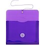 JAM Paper Plastic Envelopes with Button and String Tie Closure, Index Booklet, 5.5 x 7.5, Purple, 12/Pack (920B1PU)~#|#~sp73451318_sc7