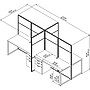Bush Business Furniture Easy Office 66"H x 119"W 4 Person Back to Back Panel Workstation, Mocha Cherry (EODH66SMR-03K)~#|#~sp74531806_sc7