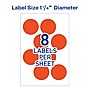 Avery Laser Color Coding Labels, 1 1/4" Dia., Neon Red, 8/Sheet, 50 Sheets/Pack (5497)~#|#~sp75153487_sc7
