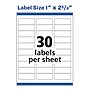 Avery Easy Peel Laser/Inkjet Address Labels, 1" x 2 5/8", White, 30 Labels/Sheet, 10 Sheets/Pack (18160)~#|#~sp75155005_sc7