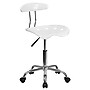 Flash Furniture Vibrant Computer Stool with Tractor Seat, White~#|#~sp80656147_sc7