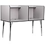 Flash Furniture Double Wide Study Carrels with Adjustable Legs and Top Shelf, Gray~#|#~sp80656271_sc7