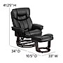 Flash Furniture Contemporary 40 1/4"H Leather Recliner and Ottoman, Black~#|#~sp80656916_sc7