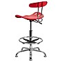 Flash Furniture Low Back Polymer Drafting Stool With Tractor Seat, Vibrant Red~#|#~sp80657847_sc7
