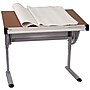 Flash Furniture 45.25"W Drafting Table, Cherry/Pewter (NAN-JN-2433-GG)~#|#~sp80658024_sc7