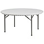 Flash Furniture 29"H x 60"L x 60"D Granite Plastic Folding Table, White~#|#~sp80658089_sc7