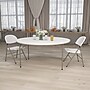 Flash Furniture 29"H x 60"L x 60"D Granite Plastic Folding Table, White~#|#~sp80658090_sc7