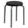 Flash Furniture Stackable Stool With Black Seat and Silver Powder Coated Frame, Black~#|#~sp80658740_sc7