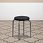 Flash Furniture Stackable Stool With Black Seat and Silver Powder Coated Frame, Black~#|#~sp80658741_sc7