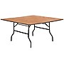 Flash Furniture 60'' Square Wood Folding Banquet Table, Black/Natural~#|#~sp81129742_sc7
