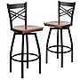 Flash Furniture HERCULES Series Traditional Metal X-Back Barstool, Black/Cherry Wood Seat, 2-Pieces/Pack (2XU6F8BXSWVCHW)~#|#~sp81131058_sc7
